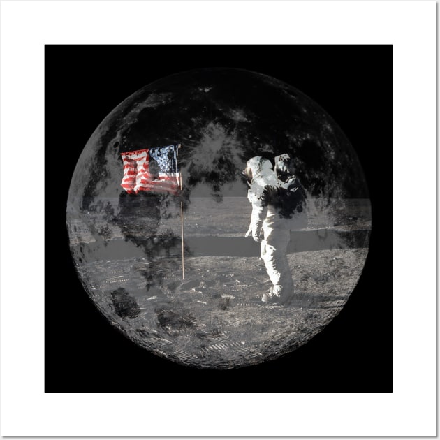 Buzz Aldrin Flag Wall Art by GloopTrekker